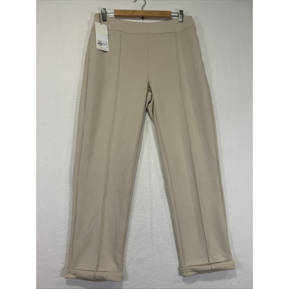Walter Hagen Womens Fashion Pleated Pants Large Cuffed Ankles Khaki NWT WGH35051